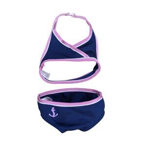 American Girl Bikini Swim Outfit Doll Swimsuit Beach 2 Piece Pink Navy Anchor